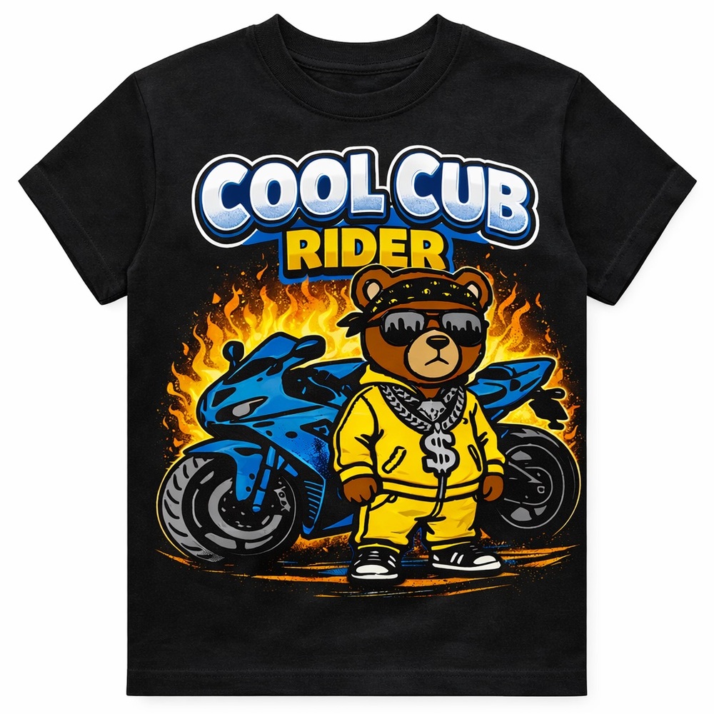 Cool Cub Rider Graphic Tee - Black